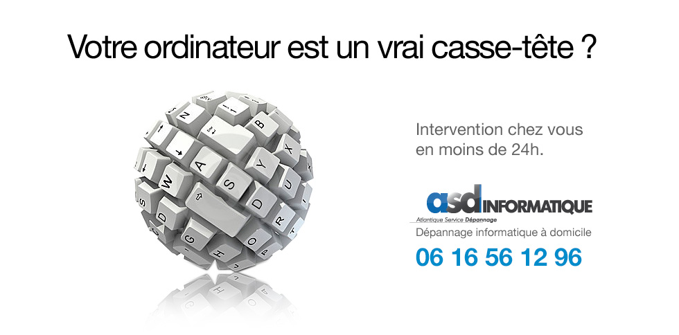 Votre ordinateur est un vrai casse-tête ? Dépannage et réparation d'ordinateur et de matériel informatique à Pornic